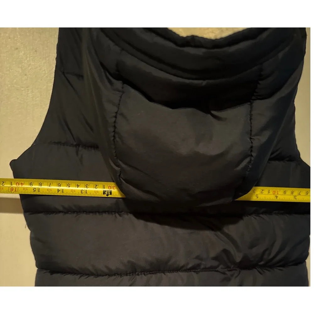 Abercrombie and Fitch Puffer Vest Sherpa Lined Hooded Padded Navy Blue Kids M